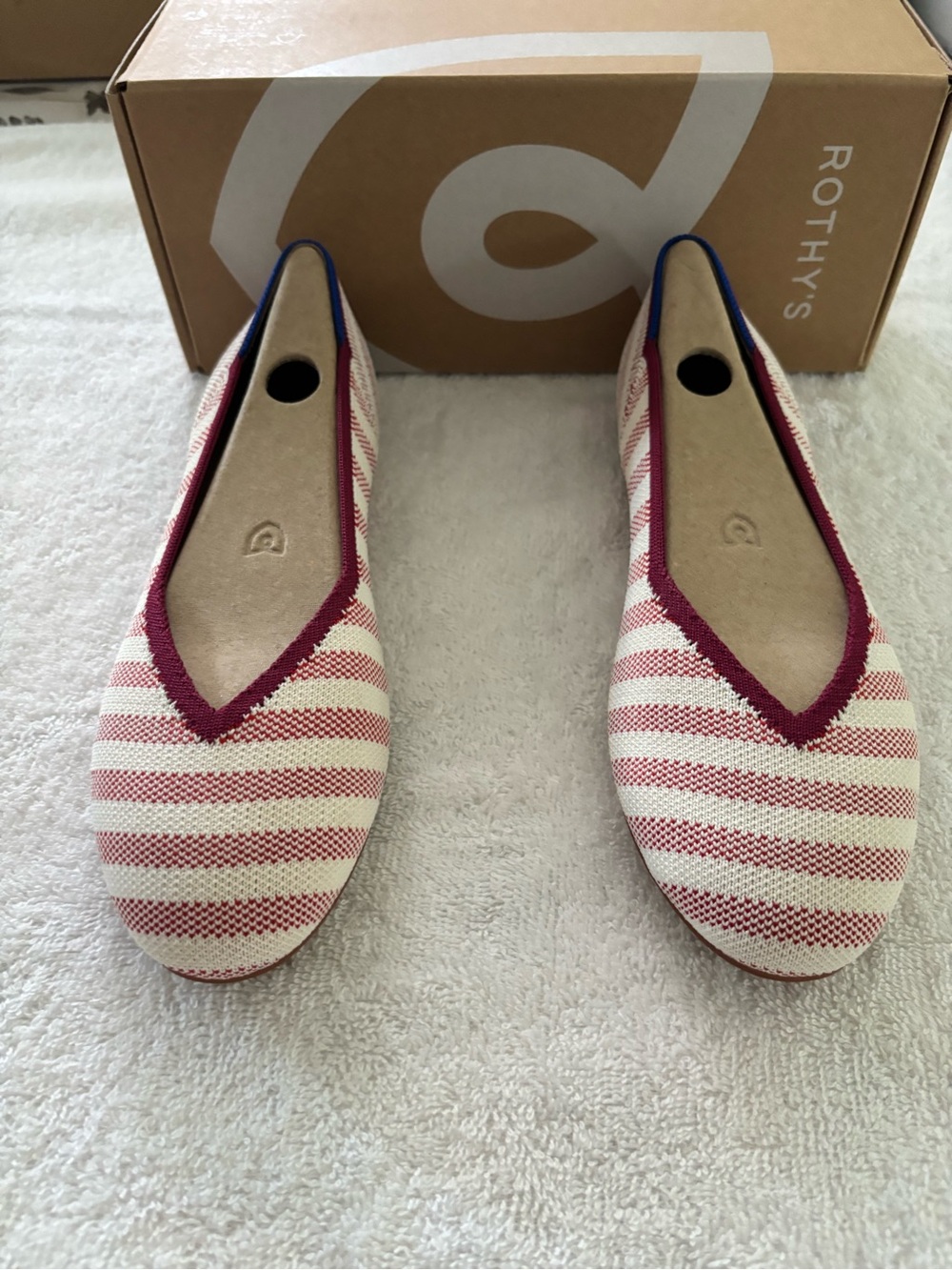 Rothy’s The Daily Flat Coral Cabana Stripe